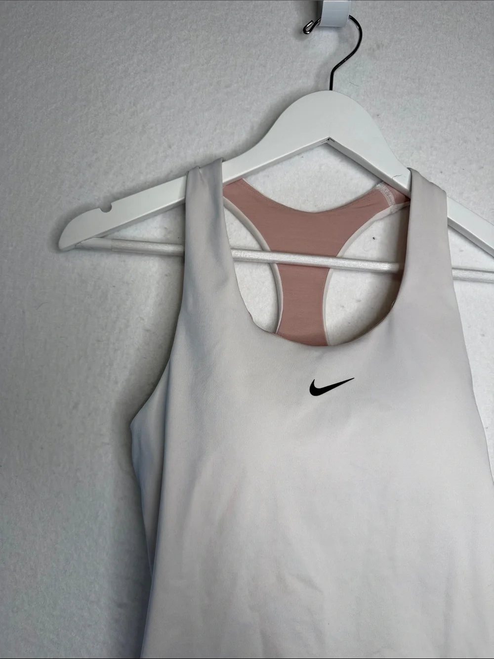 Nike White Tank Top with Pink Racerback